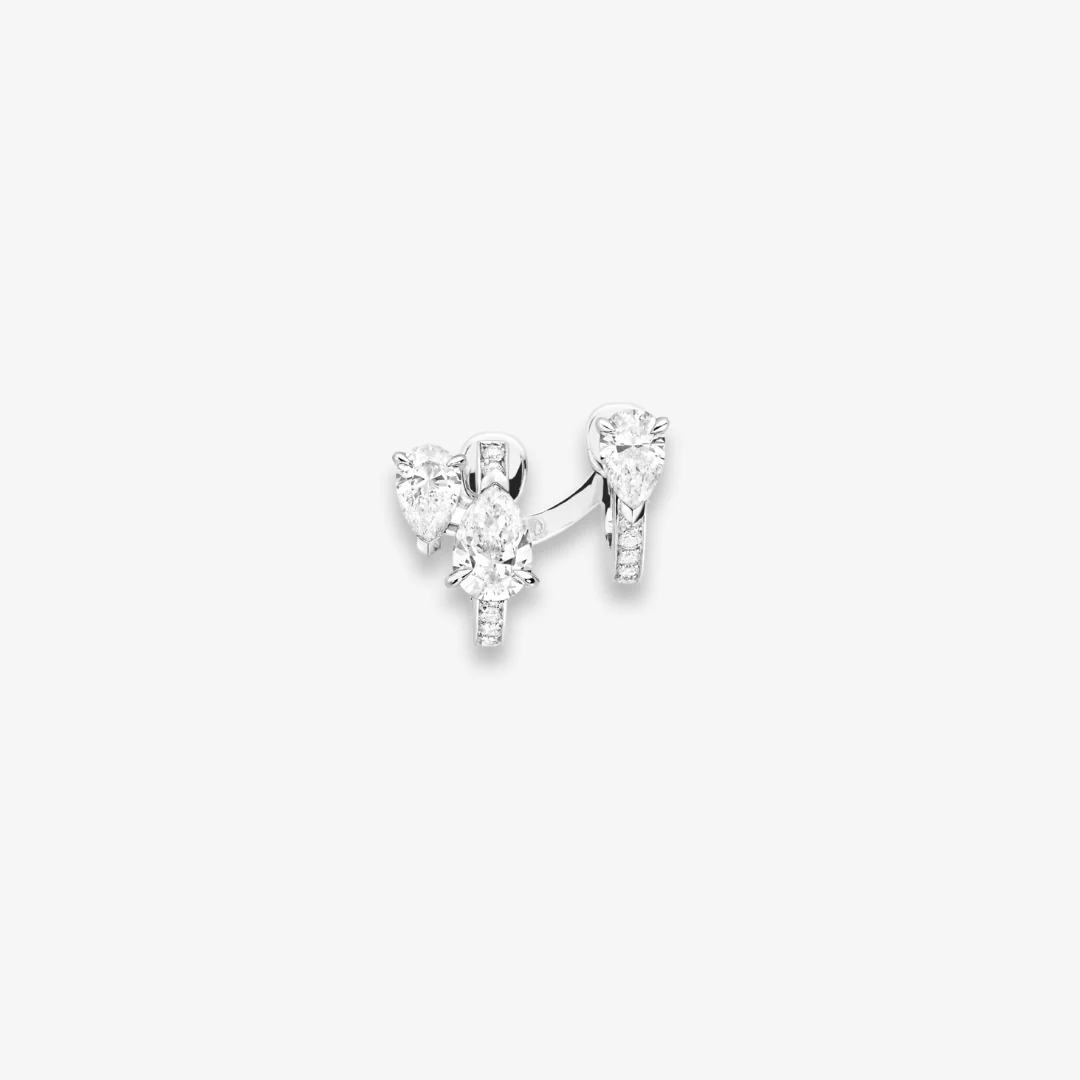 Serti sur Vide earring set with 3 diamonds - Image 3