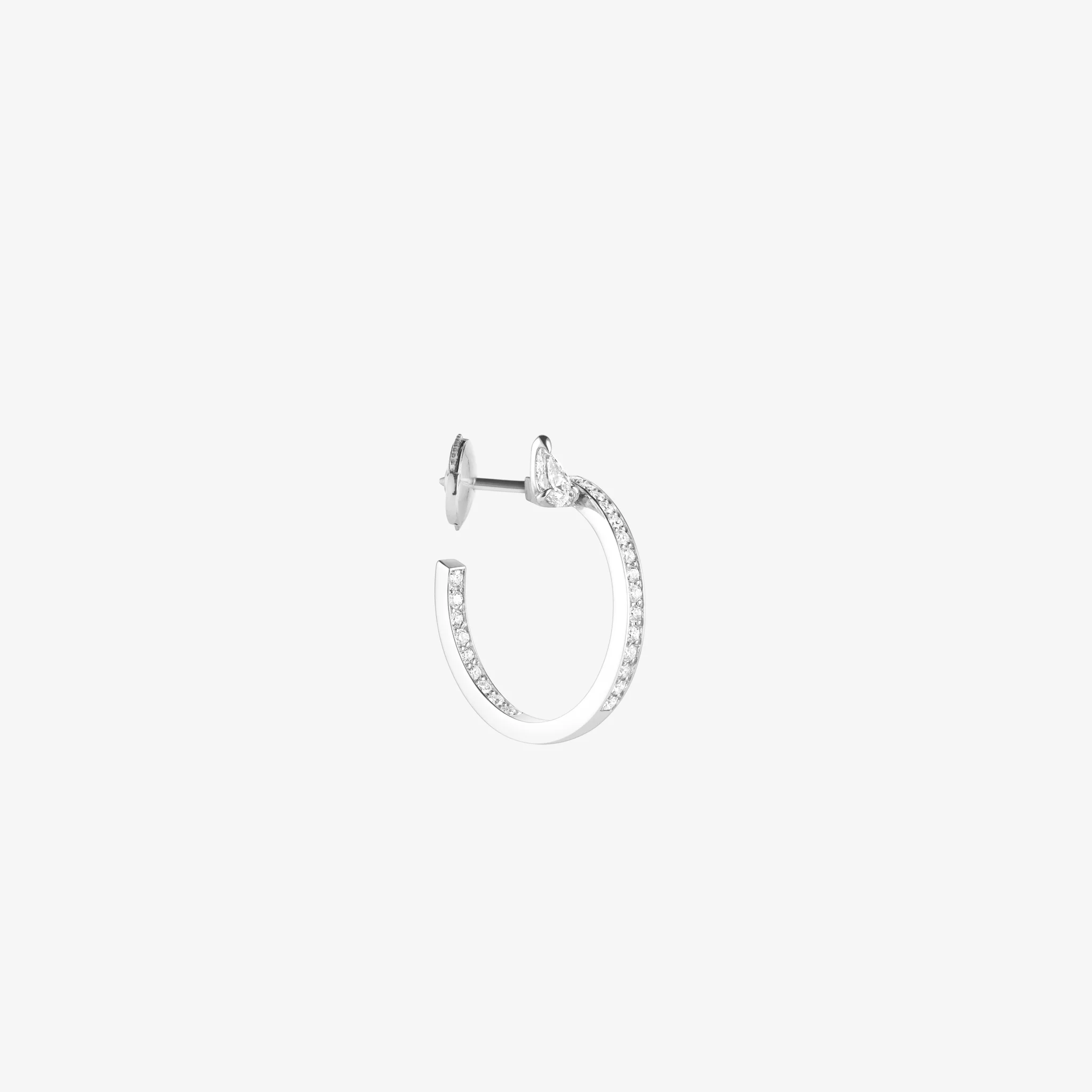 Serti sur Vide hoop earring set with 1 diamond - Image 3