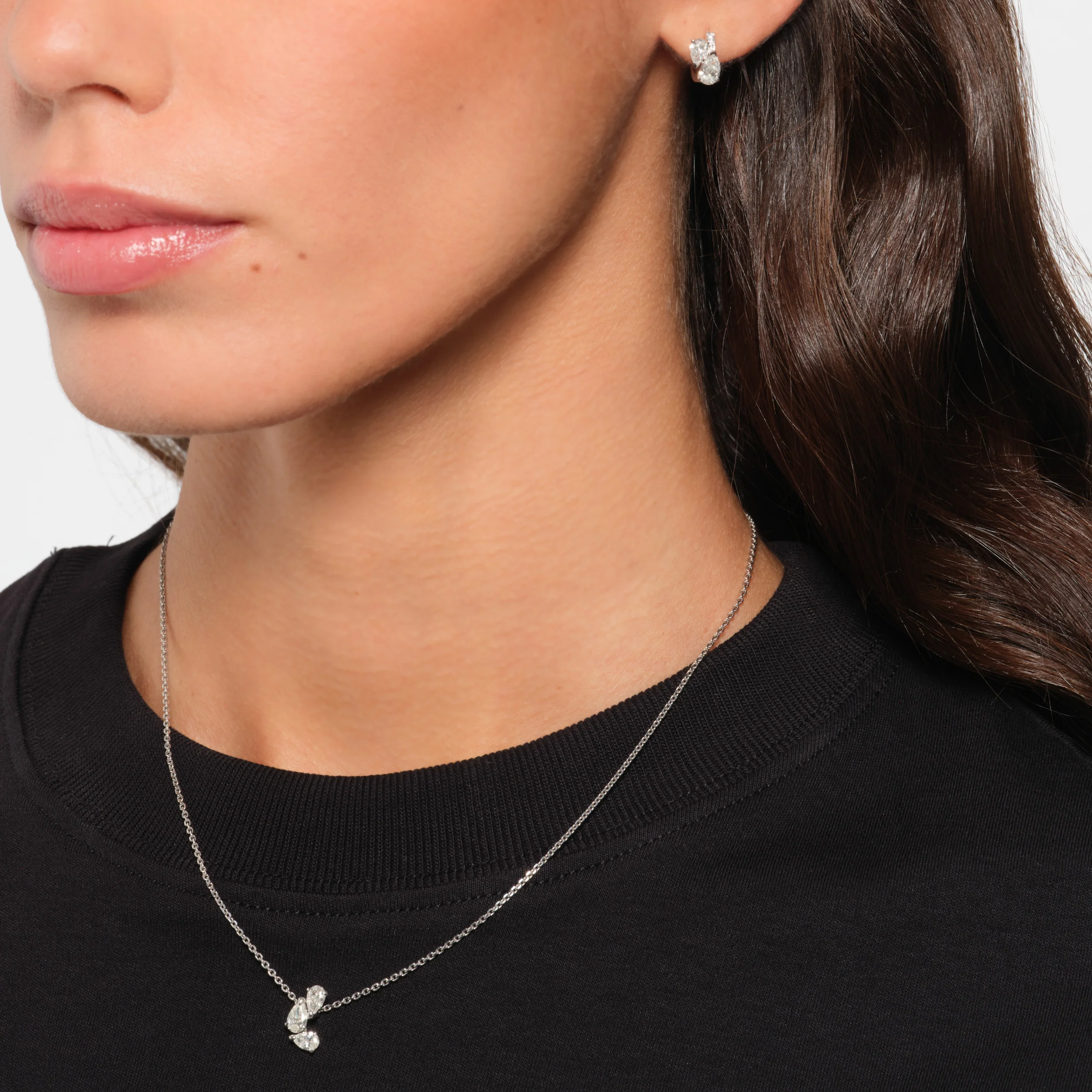 Serti sur Vide pendant set with 3 diamonds - Image 2