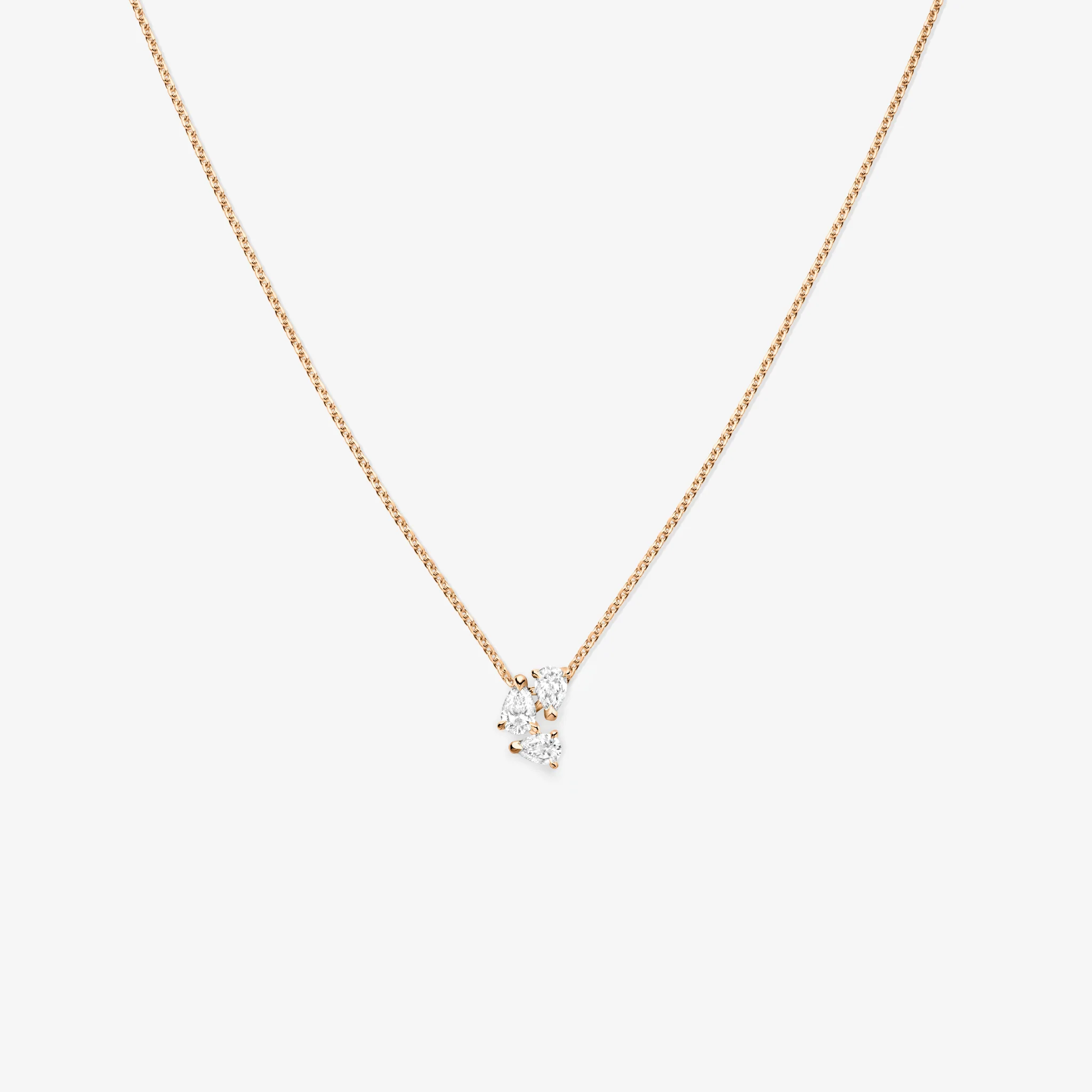 Serti sur Vide pendant set with 3 diamonds